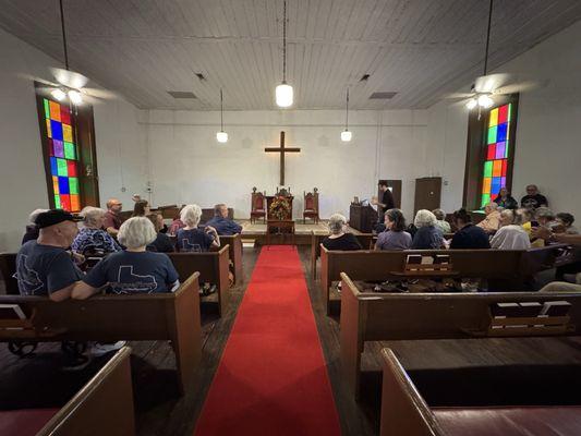 Inside the old church