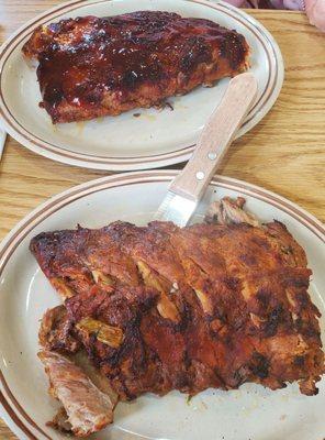 2 Half rack ribs ... one dry one with BBQ