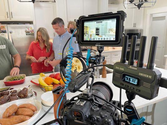 On set, behind the scenes, with Barham's Ozark Beef