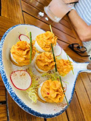 Pimento cheese deviled eggs.