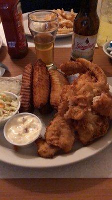 Fried pollack plate, broasted potatoes