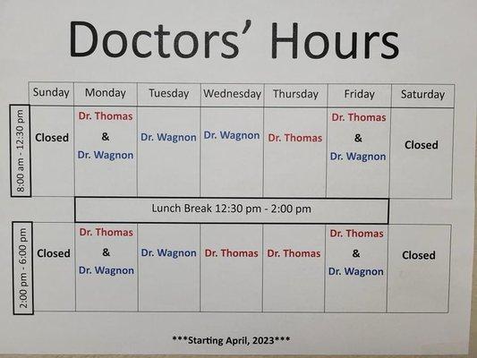 Doctors Hours