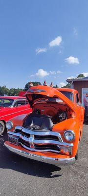 Classic cars at the yearly car show and this year's dog contest!