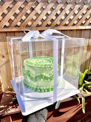 Custom vintage style cake and beautiful cake box