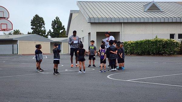 Taking attendance during their first practice