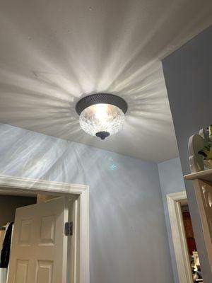 This is our lovely hallway light we purchased @ Lighting & Bulbs Unlimited, isn't it lovely?