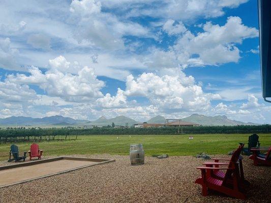 What a view past the bocce ball area.