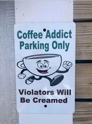 Funny sign for parking at Beanz!