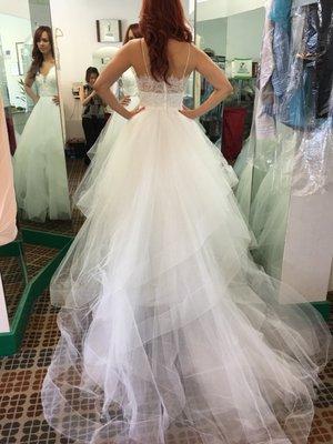 Me trying my gown on for the 2nd time in the shop. That's Jenny helping me take photos! She's so sweet!