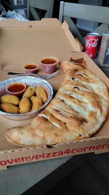 Deluxe Calzone and Jalapeno Cheese Poppers