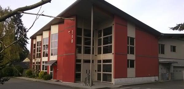 Find us on the 2nd floor of the big red building at the end of NE Juniper Street in Issaquah.