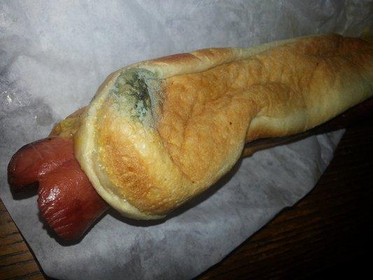 Moldy hot dog from Arctic Circle