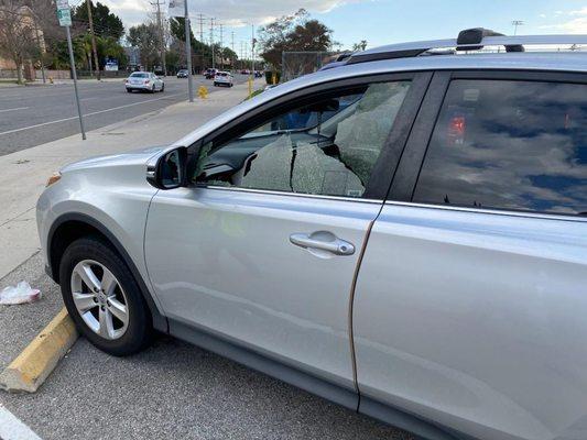 Car broken window