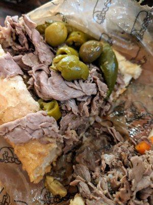 Buona: Hot Giardiniera is heavy with Olives on 7" Italian Beef