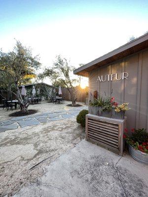 Back patio of their tasting room in Sonoma