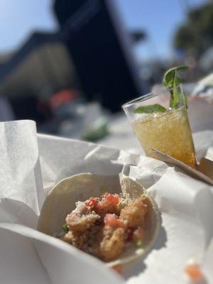 Mint Julep & shrimp Taco