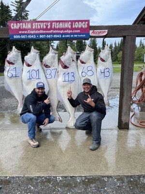 Weight per pound on each fish caught in 1 day