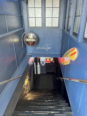 The staircase leading to the dining room. Very Cool!