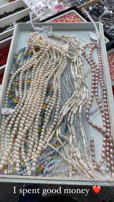 Beautiful selection of beads!!! Cats Eye, Opalite and pearls.