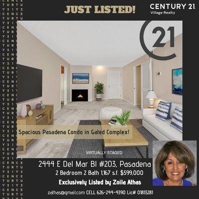 Check out this new listing by Zoila Athas!  This is a stunning 2BR/2BA condo nestled in a gated community in Pasadena! Spanning 1,167