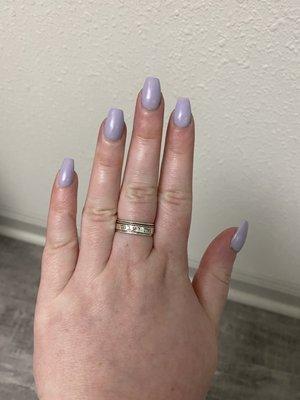 More views of the lavender SNS manicure