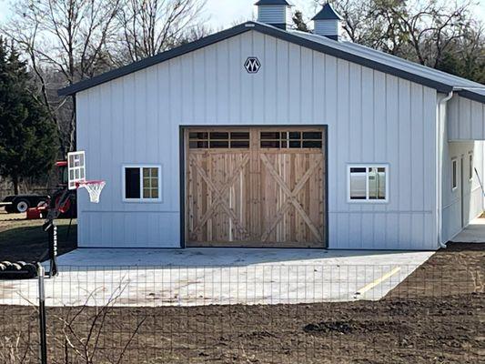 New install of 12 x 10 all wood Cedar Doors north end of barn