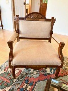 antique family chair 1, handcarved wood