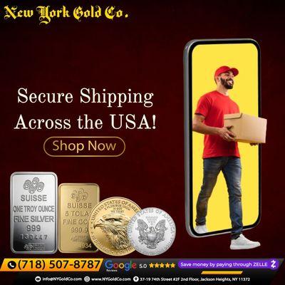 Secure your precious metals with confidence! Enjoy fast, reliable, and secure shipping across the USA. Buy now at #NewYorkGoldCo