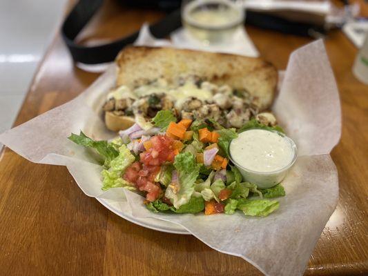 Chicken Philly with side salad