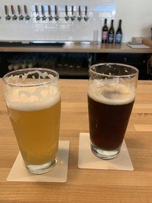 Sun Gazer Pale Ale and Ash Fall Dark Lager