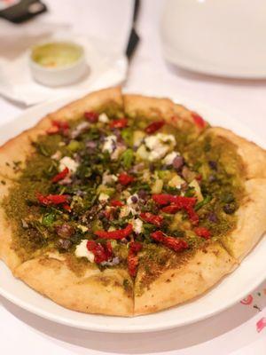 Market Veg and Pistachio Pesto Pizza