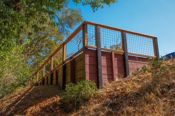 Hog wire fence and Retaining Wall