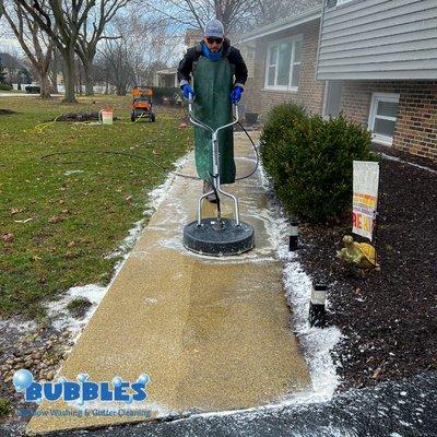 Home walkway power washing