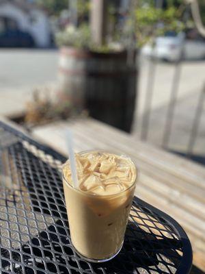 Iced lavender latte on a hot day is perfect