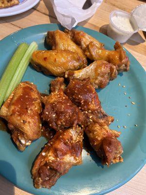 Half sauced wings