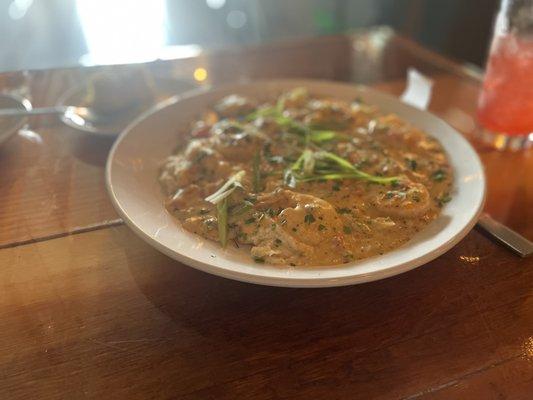 Shrimp and andouille sausage with grits