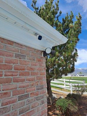 outdoor smart camera installed on a customers home