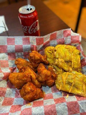 Wings and tostones