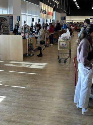 All hands on deck at the checkout area