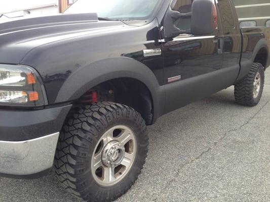 Bullet Liner sprayed on the rocker panels of this F-350!