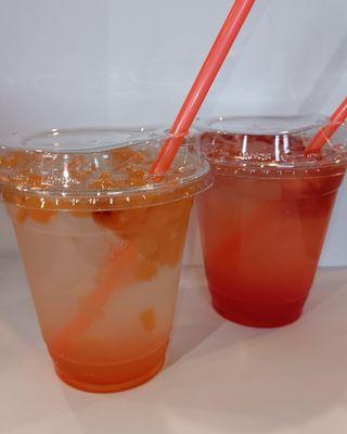 Peach and strawberry lemonade