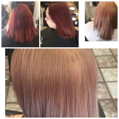 Before and after picture ... Charles Hair Studio work is amazing .