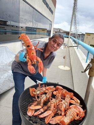 Lobster Lunch for Team Building to Celebrate Success and Birthdays.