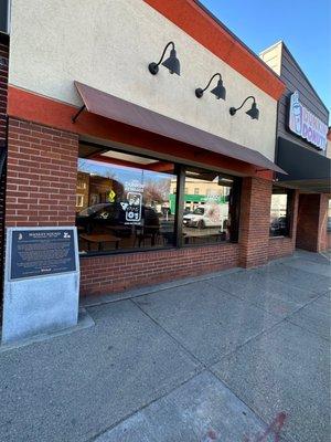 Hanley Sound Monument out in front on the side of Dunkin' Donuts on Salem St. in Medford MA.