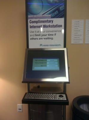 Complimentary internet kiosk.