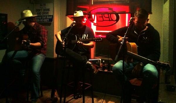 Red Shahan, Charlie Shafter and Rodney Parker doing a Sunday night song swap.