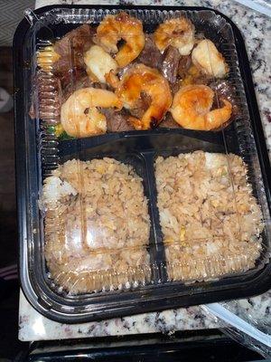 Steak and shrimp hibachi to go