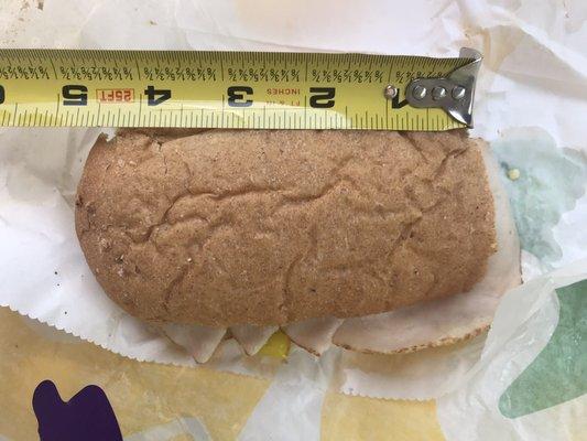 Clearly this isn't a 6" sub, this is the second time this place has disappointed me Turkey Breast Sandwich