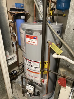 New hot water tank installed