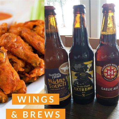 beer and wings. a match made in heaven